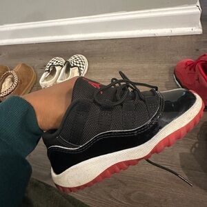 Jordan Black and Red Kids Sneakers